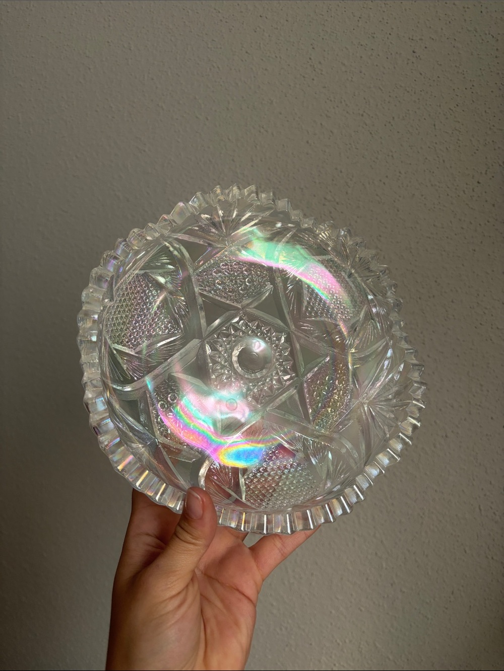 LE Smith Vintage Iridescent Carnival Glass Decorative Bowl NWOT